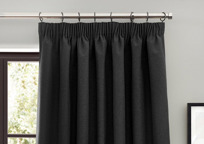Dawn (Blackout) Pencil Pleat, Black - Ready Made Curtains - Image 9